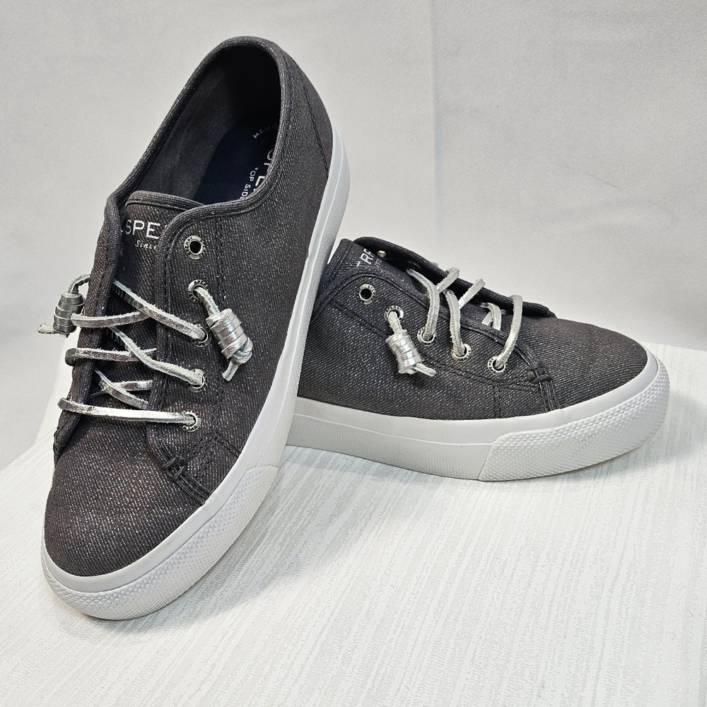 Sperry Top Sider Sky Sail Sneakers Gray Metallic Women's Size 6